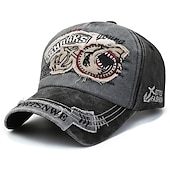 ieftine Şapcă de baseball pentru bărbaţi-Unisex Șapcă de baseball Negru Roșu-aprins 100% bumbac Spălat Călătorie Stiluri de Plajă În aer liber Vacanță Bloc Culoare Ajustabile Modă Protecție Ochi
