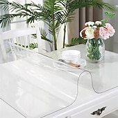 cheap Tablecloth-Soft Glass Table Cloth 1.5mm PVC Transparent Tablecloth Waterproof Rectangular Table Cover Pad Kitchen Oil-Proof Table Mat