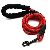 cheap Dog Collars, Harnesses &amp; Leashes-Dog Leashes Pet Dog Leash Reflective Foam Cotton Handle Buffer Traction Rope Round Rope