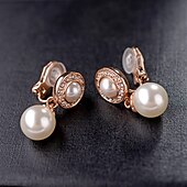 abordables Accesorios y más-Mujer Pendientes cortos Pendients de aro Pendientes con clip Retro Gota Elegante Vintage Sencillo Dulce Perla Artificial Aretes Joyas # 1 / # 2 / # 3 Para Fiesta Calle Diario Festivos Festival 1 Par