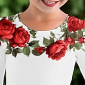 cheap 3D Flower Dress-Easter Girls&#039; 3D Floral Graphic Butterfly Dress Long Sleeve 3D Print Summer Fall Vacation Sports &amp; Outdoor Daily Cute Casual Beautiful Kids 3-12 Years Casual Dress A Line Dress Above Knee Regular Fit