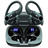 cheap TWS True Wireless Headphones-Wireless Earbuds Bluetooth Headphones 48hrs Play Back Sport Earphones with LED Display Over-Ear Buds with Earhooks Built-in Mic Headset for Workout