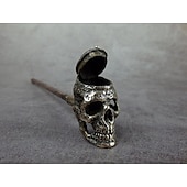 economico Decorazioni Appese e da Tavolo per Halloween-pipa da fumo con teschio umano di halloween, set da fumo creativo fatto a mano, teschio in miniatura in bronzo personalizzato, regalo unico per il fumatore, arredamento di halloween fatto a mano