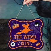 economico cartelli da parete in legno-1pc halloween segno da parete in legno teschio targa in legno appeso decorazione per porta d&#039;ingresso spaventoso portico decor appeso regalo per agriturismo home bar outdoor indoor room decor home decor
