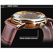 cheap Mechanical Watches-Winner Transparent Fashion Case Luxury Casual Design Leather Strap Mens Watches Top Brand Luxury Mechanical Skeleton Watch
