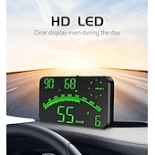 お買い得  車用バックカメラ-ユニバーサルデジタルGPSスピードメーター、5.5&quot; HUDヘッドアップディスプレイ付き、車両用、スピード（MPH/Km/h）、疲労運転リマインダー、超過速度警報、全車両用HDディスプレイ