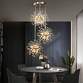 abordables Lustres uniques-lustres en cristal de luxe cluster designsputnik lustre plafonnier or suspension pour salle à manger, cuisine, salon, restaurant (or, 18/36-lumière) 110-240v