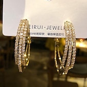 abordables Boucles d&#039;oreilles-1 paire Boucle d&#039;Oreille Créoles For Femme Anniversaire Soirée Cadeau Alliage Classique Mode