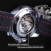 voordelige Mechanische Horloges-WINNER Mannen Mechanisch Horloge Luxe Groot Wijzerplaat Mode Zakelijk Automatisch Zelfopwindend Luminous Decoratie Leren Horloge