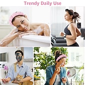 cheap Hair Styling Accessories-3PCS Headband Face Wash Wristband and Headband Set – Terry Cloth Skincare Bubble Headbands for Washing Face and Hands- Make up Headband and Wristband Set for Women and Girls
