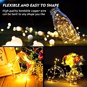 economico Striscie luci USB-elegante festa di nozze ricevimento 100led scintillante stella filo di rame luci fata stringa – 33 piedi alimentato tramite usb con telecomando, 8 modalità per la decorazione del giardino di casa