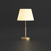 cheap Bedside Lamp-LED Table Lamp Gold Brass Fabric Modern Warm White Bedside Table Lamp Applicable to Living Room Bedroom Office Bedside Cabinet and Bookcase 110-240V