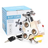 cheap Educational Toys-Montessori Busy House Early Education Multi-Functional Hexahedron Unlock Busy Board Teaching Aids Baby Educational Small Toys Go to School Holiday Gifts for Kids