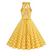 olcso Ruhák-Retró 1950-es Rockabilly A-Line ruha Swing ruha Pánt Pöttyös Női Álarcos mulatság Alkalmi / Napi Lánybúcsú Felnőttek Ruha Hazatérő ruhák Tavaszi nyár