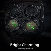 preiswerte Quarz-Uhren-Oulm Herren Quarz Uhr Minimalistisch Retro Vintage Sport Mode Kompass Wasserdicht Thermometer Dekoration Lederuhr