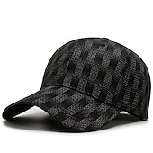 economico Cappellino da baseball da uomo-Per uomo Cappellino da baseball Cappello da sole Nero Blu 100% cotone Viaggi Stile da spiaggia Esterno Da mare Liscio Crema solare Di tendenza Elastico