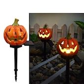 olcso Halloween kellékvilágítás-halloween kültéri napelemes pumplin lámpák jack o lámpás modern udvarhoz műgyanta padlóbetét táj dekoráció hamis sütőtök fények
