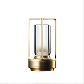 economico Lampade da tavolo-Lampada da tavolo a led senza fili Lampada da scrivania in metallo da bar retrò Ricaricabile Touch Dimmer Luce notturna Ristorante Camera da letto Arredamento per la casa all&#039;aperto