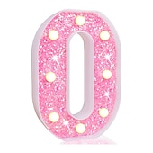 cheap Decorative Lights-LED Letter Lights Light Up Pink Letters Glitter Alphabet Letter Sign Battery Powered for Night Light Birthday Party Wedding Girls Gifts Home Bar Christmas Decoration Pink Letter
