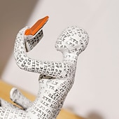 ieftine sculpturi și statui de grădină-2 buc pulp woman citind raft decor, figurină femeie citind, rășină statuie gânditor stil, sculpturi abstracte figurine pentru decor acasă modern birou raft desktop