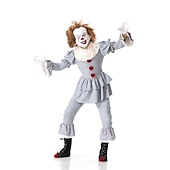 preiswerte Klassischer Horror-Es Burleske Clown Pennywise Cosplay Kostüm Partykostüm Erwachsene Herren Damen Austattungen Gruseliges Kostüm Leistung Party Halloween Karneval Maskerade Einfache Halloween-Kostüme
