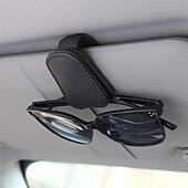 billiga Förvaring till bilen-hängande skyddande bilglasögonhållare stark magnet glasögonklämma PU läder solskydd platsbesparande universella biltillbehör