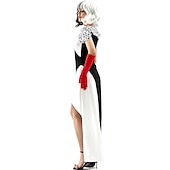 levne Dámské Kostýmy-Sto a jeden dalmatin Cruella de Vil Šaty Cosplay kostým Náhrdelník prázdniny Filmové kostýmy for Dámské Dospělé Karneval Plesová maškaráda