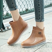 abordables Bottes de neige et d&#039;hiver-bottes de pluie courtes imperméables pour femmes avec doublure en fausse fourrure, semelle antidérapante et plusieurs options de couleurs - parfaites pour les activités de plein air en hiver
