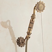 economico Docce da giardino-set rubinetti doccia a parete in ottone vintage, sistema doccia spruzzatore portatile, con bocca vasca fredda e tubo caldo