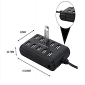 olcso USB-elosztók-hordozható 1db általános célú munkahelyi otthon kapcsolóval abs műanyag kétsoros tíz portos usb hub