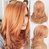 abordables Perruques Synthétiques Sans Bonnet-perruques grises longues couches pour femmes perruque ondulée argentée perruques de remplacement de cheveux d&#039;aspect naturel perruque de cheveux synthétiques résistant à la chaleur pour une