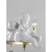 baratos Estilo Vela-candelabro de vela de fazenda anjo 3/6-luz 55/70 cm para sala de estar, luminária de teto pingente industrial rústica, luminária de teto vintage para quarto corredor cozinha sala de jantar foyer