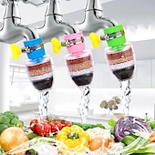 preiswerte Duscharmaturen-Sechsschichtiger einstellbarer Wasserhahnfilter, Wasserreiniger, Haushalt, Badezimmer, Küche, Wasserhahn, Wasserfilter, spritzwassergeschützt, Wasserhahn, Dusche