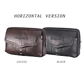 cheap Universal Phone Bags-Large Capacity Men&#039;s Leather Bag Wear Belt Waist Bag Mobile Phone Bag Men&#039;s Coin Purse Cigarette Bag