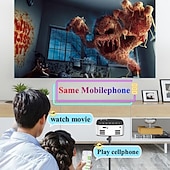 billige Projektorer-Nyeste mini prosjektor svart hvit HD 1080P bærbar utendørs hjemme teater prosjektor smarttelefon nettbrett laptop TV-stick valentinsdaggave