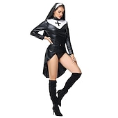 abordables Disfraces de mujer-Enfermera Monja Traje de cosplay Ropa de Fiesta Baile de Máscaras Adulto Mujer Accesorios Cosplay Rendimiento Fiesta Víspera de Todos los Santos Mascarada Mardi Gras Disfraz de carnaval fácil