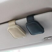 billiga Förvaring till bilen-hängande skyddande bilglasögonhållare stark magnet glasögonklämma PU läder solskydd platsbesparande universella biltillbehör