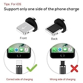 cheap Cell Phone Cables-2023 magnetic USB cable LED magnetic charging cable suitable for iPhone micro USB C type fast charging magnet charger mobile phone cable
