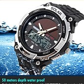 abordables Relojes digitales-Reloj deportivo SKMEI solar digital LED reloj militar para hombres moda casual electrónica cronógrafo reloj de caucho reloj masculino