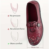 ieftine Mocasini de Damă-mocasini vintage de dama bordeaux cu design floral brodat - pantofi confortabili casual cu slip-on