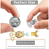 economico kit per la creazione di perline-separatore di fermagli a strati per collana da donna 14k oro argento groviglio gioielli di sicurezza senza catenaccio di chiusura convertitore estensore della catena