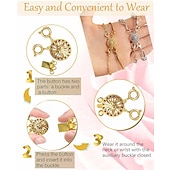 economico kit per la creazione di perline-separatore di fermagli a strati per collana da donna 14k oro argento groviglio gioielli di sicurezza senza catenaccio di chiusura convertitore estensore della catena