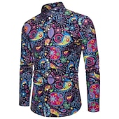 economico Cime-Retrò Vintage Anni &#039;70 Camicia Disco Floreale Paisley Per uomo Casual Quotidiano Parata dell&#039;Orgoglio Mese dell&#039;orgoglio Adulti Top Tutte le stagioni