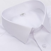 cheap Men&#039;s Non Iron Shirts-Men&#039;s Work Shirt Non Iron Shirt Solid / Plain Color Wedding Office &amp; Career Light Blue Black White Dark Navy Long Sleeve Turndown All Seasons Clothing Apparel