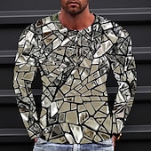 cheap 3D T shirts-Men&#039;s Graphic Gradient Metallic Shirt T Shirt Long Sleeve T shirt 3D Print Crew Neck Shirt Vintage Fashion Designer Outdoor Daily Sports 1 2 3 Spring &amp;  Fall Clothing Apparel S M L XL 2XL 3XL 4XL