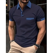 ieftine Polo clasic pentru bărbați-Bărbați Polo cu nasturi Tricou POLO Casual Concediu Rever Manșon scurt Modă De Bază Simplu Clasic Vară Fit regulat Albastru Ceruliu Deschis Negru Alb Albastru Marin Închis Maro Kaki Polo cu nasturi
