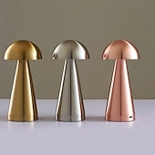 preiswerte Tischlampen-LED-Pilz-Tischlampe, Touch-Dimmung, dreifarbig, Retro-Schlafzimmer, Nachttisch, Desktop, USB, wiederaufladbar, Nachtlicht, Leselampen für Hotel, Restaurant, Bar, Schlafzimmerlampe