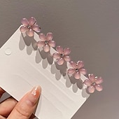cheap Hair Styling Accessories-5Pcs Flower Hair Clips Mini Hair Clips Glitter Opal Hair Clips for Kid Metal Small Claw Clips for Sweet Bangs Tiny Crystal Flower Barrettes Cute Claw Clips for Girls Hair Accessories for Women