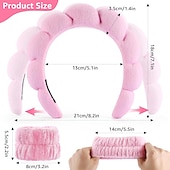 cheap Hair Styling Accessories-3PCS Headband Face Wash Wristband and Headband Set – Terry Cloth Skincare Bubble Headbands for Washing Face and Hands- Make up Headband and Wristband Set for Women and Girls