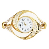 abordables Relojes de Cuarzo-Relojes de marca de lujo para mujer, reloj de pulsera grande con diamantes de imitación, reloj vintage de moda para mujer, reloj saat, relojes femeninos